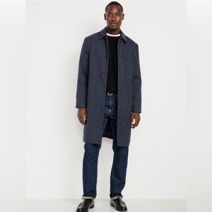 Old Navy Men’s Relaxed Twill Topcoat, Sz XL, Navy Blue
